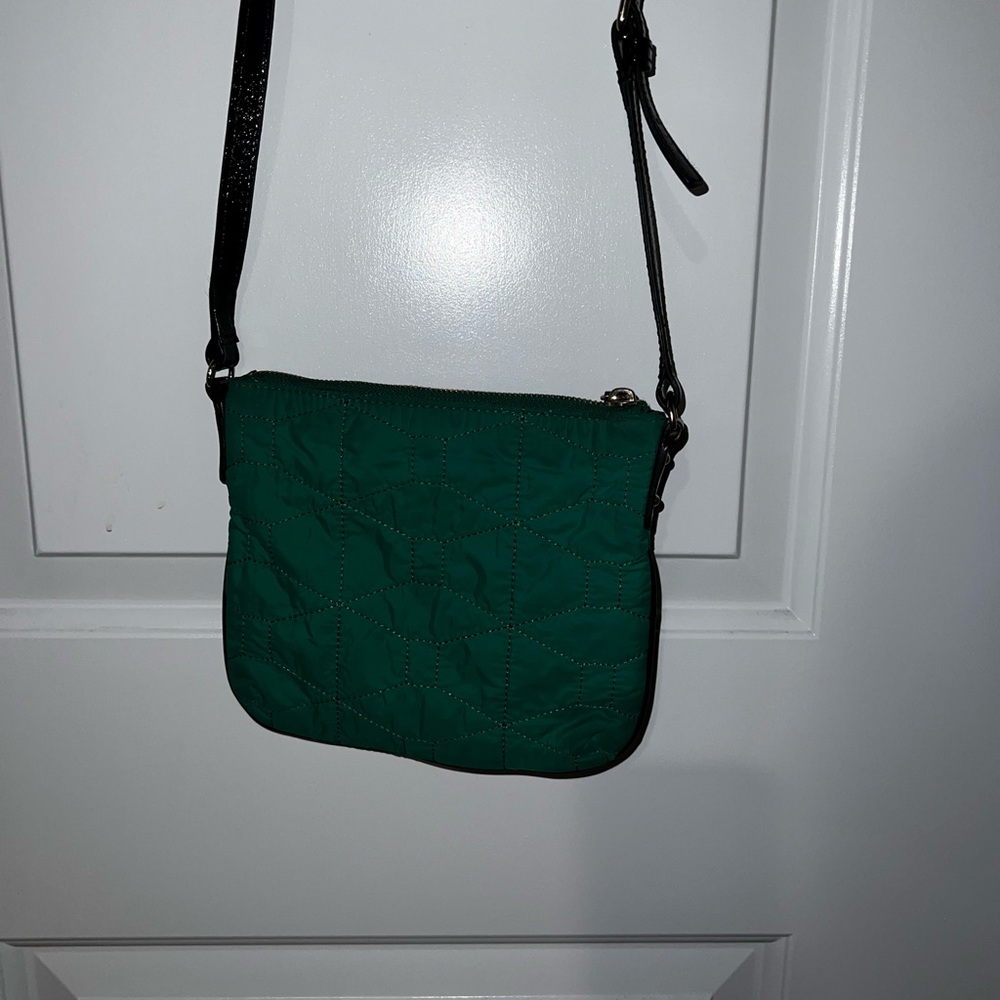 kate spade Quilted Teal Nylon Crossbody with Black Strap - Picture 4 of 11